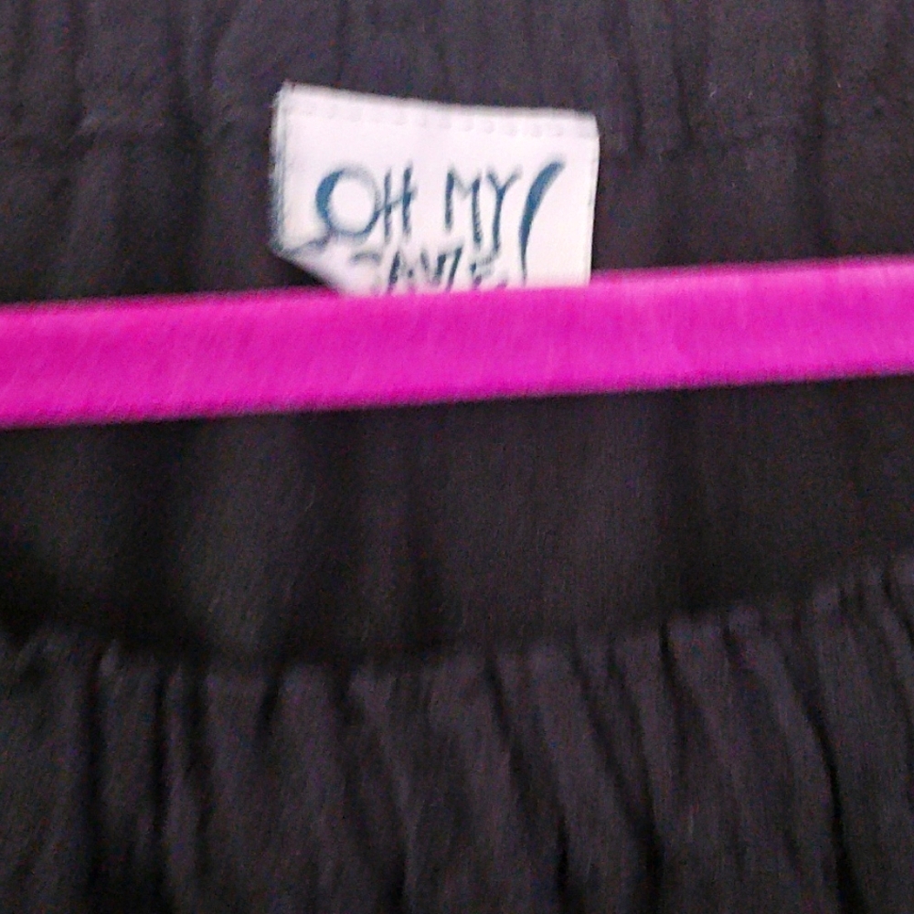 Oh My Gauze Black,Wide Leg Pants